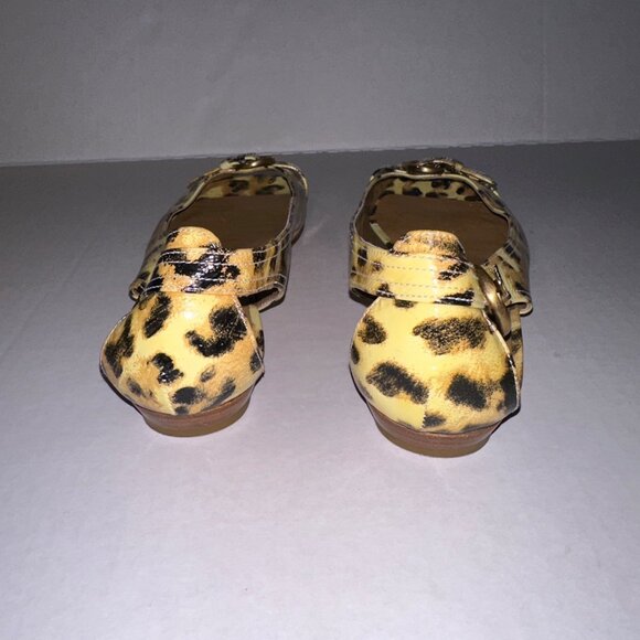 Stuart Wietzman Leather Animal Print Peep Toe Slip On‎ Flats Shoes Womens 7.5 M - Picture 3 of 8